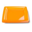6 assiettes en plastique rigide carré orange 23 cm