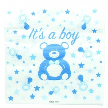 20 serviettes baby shower boy