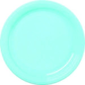 132 assiettes rondes en plastique turquoise prestige 24 cm