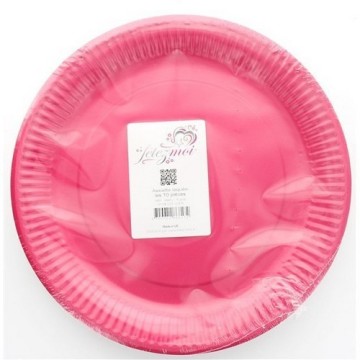 10 assiettes en carton laquée fushia - fetez-moi