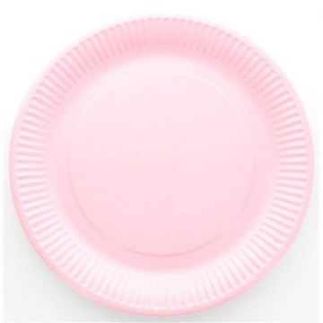 10 assiettes en carton laquée rose - fetez-moi