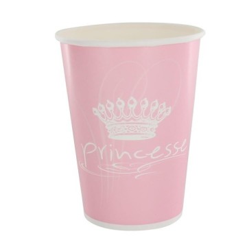 10 gobelets en carton princesse - rose