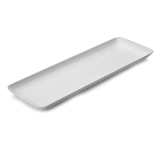 20 assiettes en plastique rigide rectangle blanc 19 cm