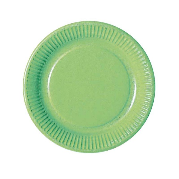 20 assiettes en carton vert anis 23 cm