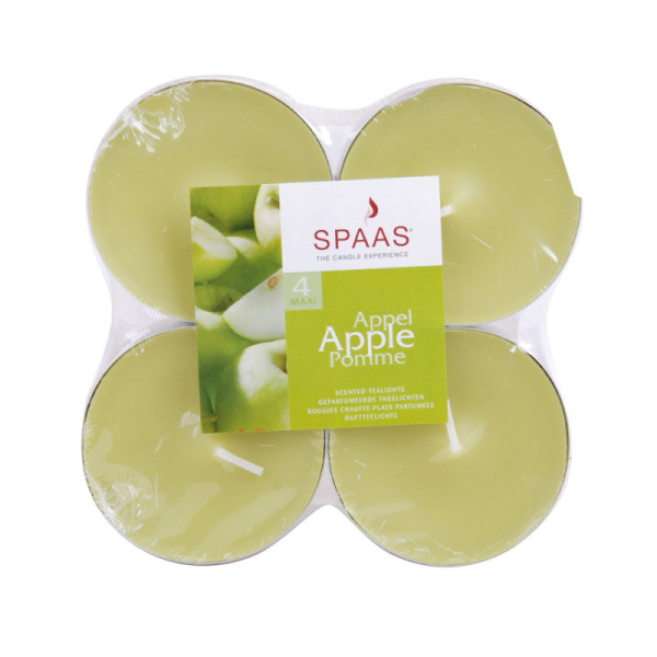 4 bougies chauffe-plat parfum pomme