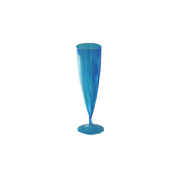 10 flûtes à champagne en plastique rigide monobloc bleu 13 cl