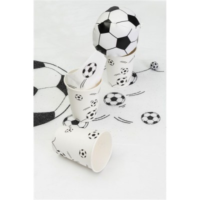 10 gobeletsen carton  football blanc 25 cl