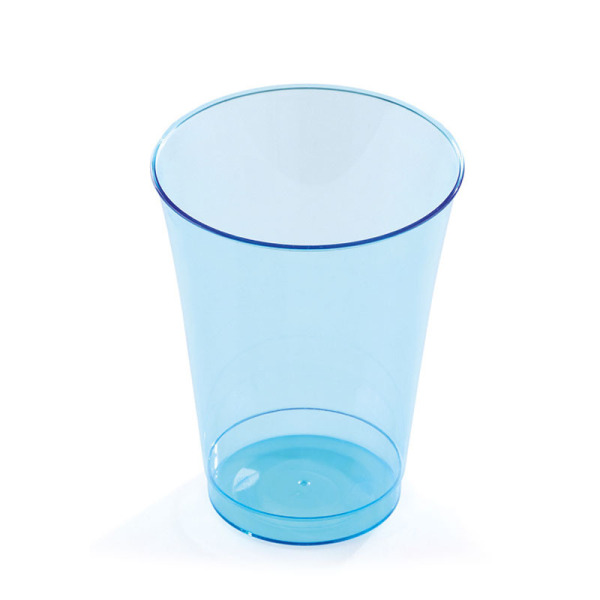 10 verres en plastique rigide bleu 20 cl