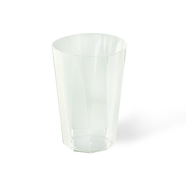 600 verres octogonaux en plastique rigide transparent 25 cl