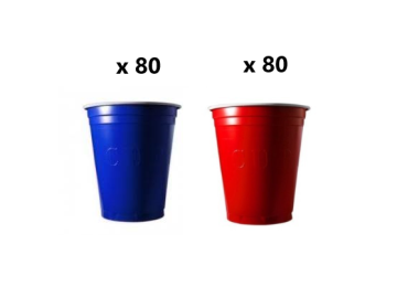 160 gobelets american rouge et bleu 53cl - original cup