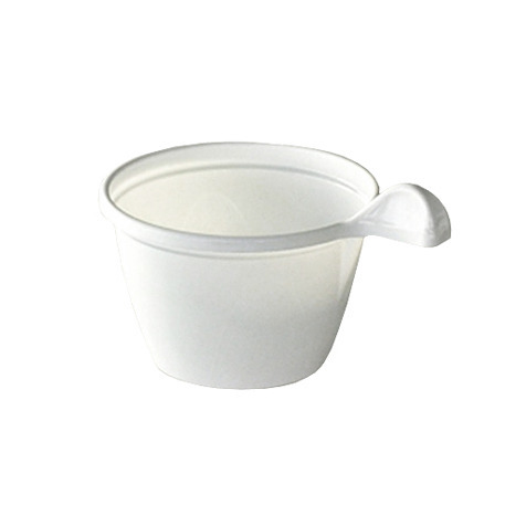 50 tasses à café en plastique blanc avec anse 10 cl 