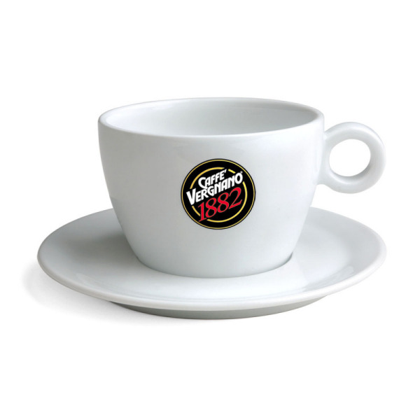 6 tasses en porcelaine  blanche pour chocolat caffè vergnano