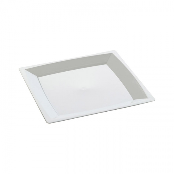 24 assiettes milan en plastique blanc 17 cm