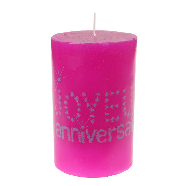 bougie joyeux anniversaire - fuchsia