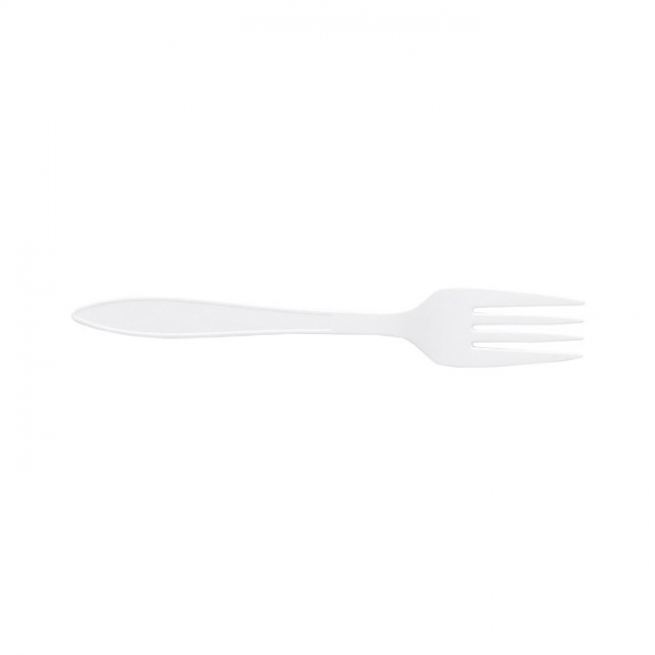 100 petites fourchettes en bio-plastique blanc 15 cm