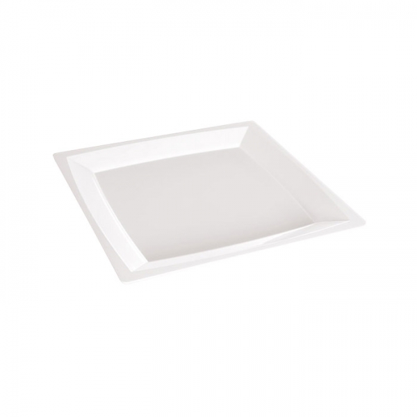 12 grandes assiettes milan en plastique blanc 24 cm