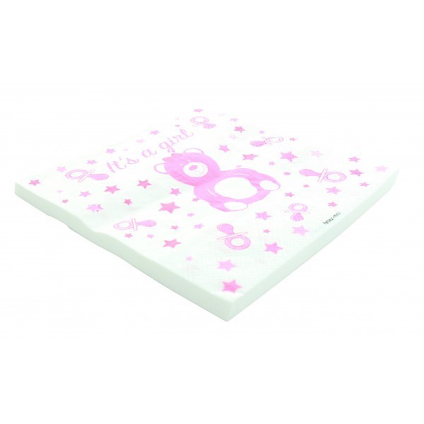 20 serviettes baby shower girl