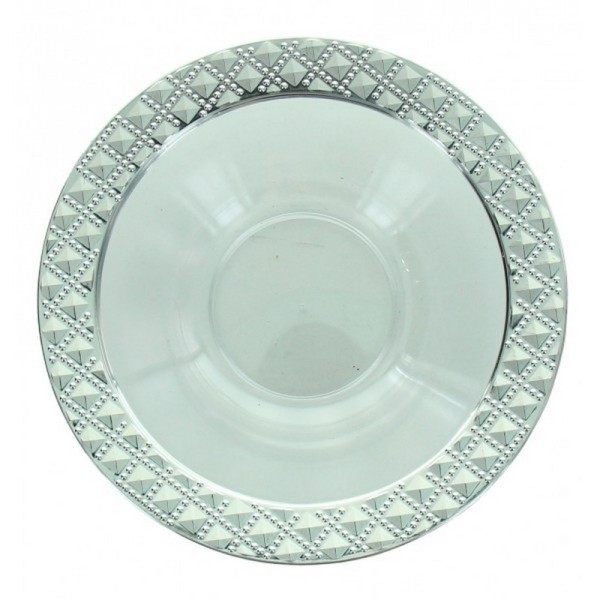 5 bols transparents ronds bord diamant 12cm - fêtez-moi