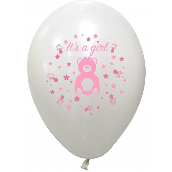 8 ballons baby shower girl