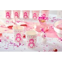 10 gobelets en carton baby shower girl