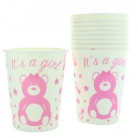 10 gobelets en carton baby shower girl