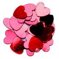 confettis en coeur bordeaux - 18 gr