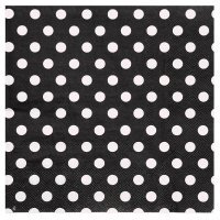 20 serviettes motif à pois - noir