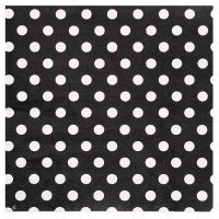 20 serviettes motif à pois - noir