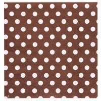 20 serviettes motif à pois - chocolat