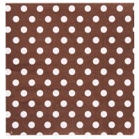 20 serviettes motif à pois - chocolat