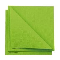 50 serviettes papier microgaufré double épaisseur vert pomme 38 cm