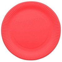 10 assiettes en carton laquée rouge - fetez-moi