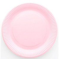 10 assiettes en carton laquée rose - fetez-moi