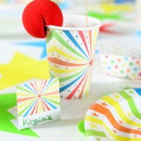 10 gobelets cirque en carton - multicolore