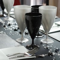 6 verres à eau design plastique rigide argent 20 cl