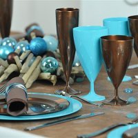 6 verres à eau design plastique rigide chocolat 20 cl