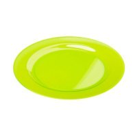 10 assiettes en plastique rigide ronde vert anis 19 cm