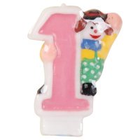 bougie anniversaire chiffre clown - 1