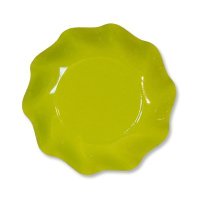 10 coupelles rondes en carton vert citron party line 18.5 cm 