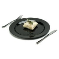 20 assiettes en plastique rigide noir 26 cm