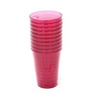 10 verres en plastique rigide framboise 20 cl