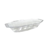 10 plats ovales creux en plastique rigide transparent