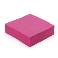 50 serviettes cocktail papier microgaufré double épaisseur rose 25 cm