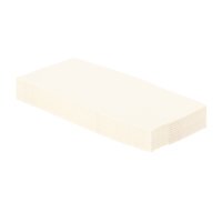 50 serviettes en papier microgaufré double épaisseur blanc 38 cm pliage 1/8