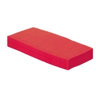 50 serviettes en papier microgaufré double épaisseur rouge 38 cm pliage 1/8