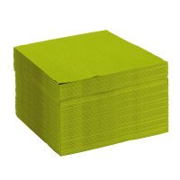 50 serviettes papier microgaufré double épaisseur vert pomme 38 cm