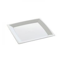 24 petites assiettes milan en plastique blanc 14 cm