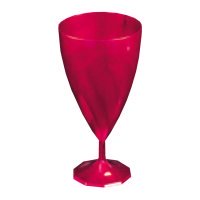 6 verres à vin design plastique rigide rose magenta 15 cl