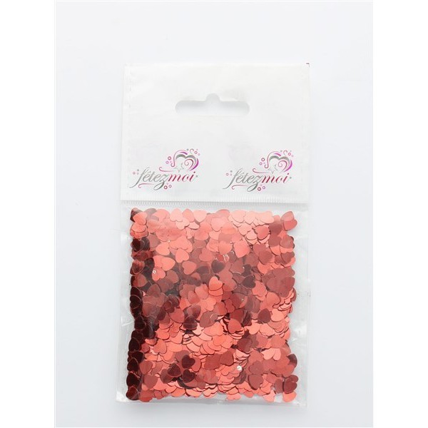 confettis en coeur bordeaux - 18 gr