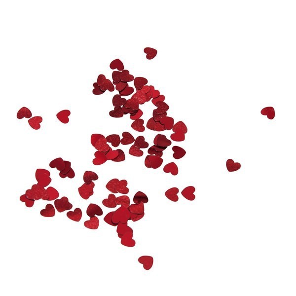 confettis en coeur rouge - 18 gr
